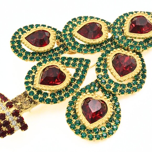 Kirks Folly Limited Edition Christmas Romance Christmas Tree Holiday Brooch - Picture 3 of 9